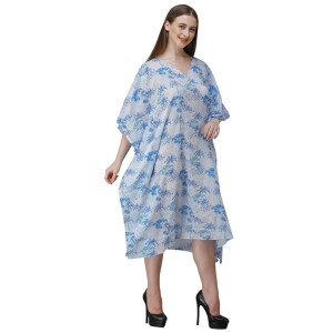 Women's Georgette Digital Print Kaftan Dress