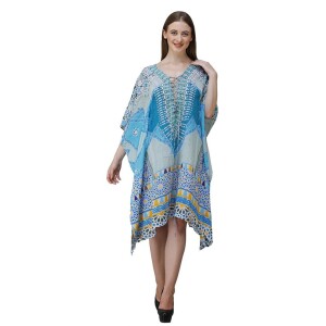 Women's Georgette Digital Print Kaftan Dress