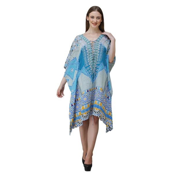 Women's Georgette Digital Print Kaftan Dress