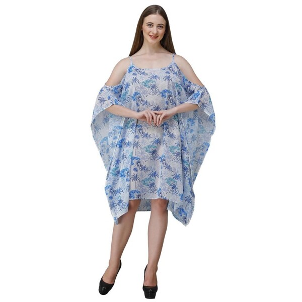 Women's Georgette Digital Print Kaftan Dress